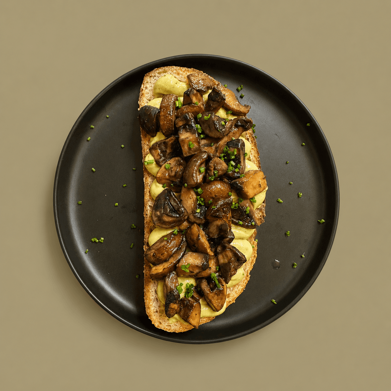 Shiitake Toast with Avocado Cream